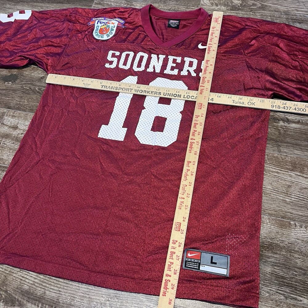 Vtg Nike Team OU Jersey L NCAA Oklahoma Sooners Football National Championship - Picture 6 of 9